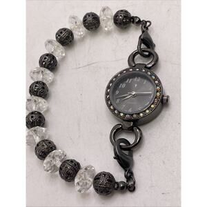 Womens Rhinestone Beaded Watch Works New Battery